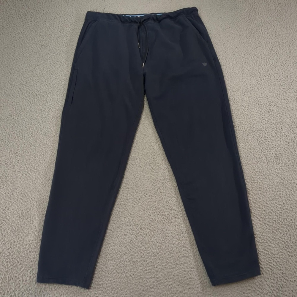 Mack Weldon Jogger Pants Mens XL Blue Knit Stretch Zip Pocket Athletic Lounge